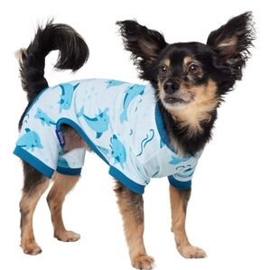 Blue Shark Print Dog Pajamas
